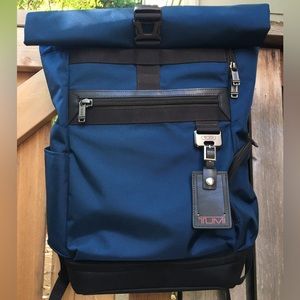 NWOT Baltic Blue TUMI Birch Roll-Top Laptop Business Travel Large Backpack